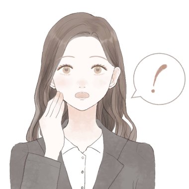 Takım elbiseli şaşırmış kadın. Beyaz bir arkaplanda.