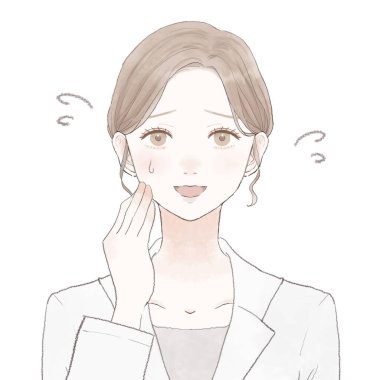 Laboratuvar önlüklü kadın gülüyor. Beyaz bir arkaplanda.