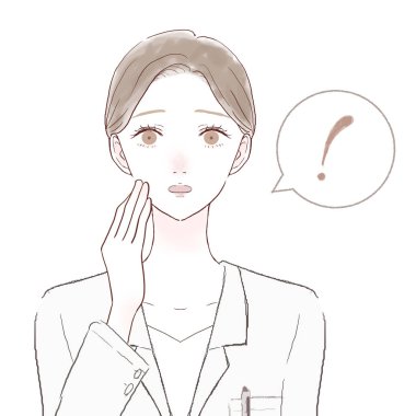 Şaşırdım, beyaz önlüklü kadın. Beyaz bir arkaplanda.