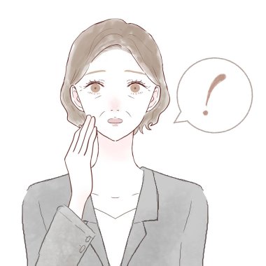 Şaşırmış, takım elbiseli orta yaşlı bir kadın. Beyaz bir arkaplanda.