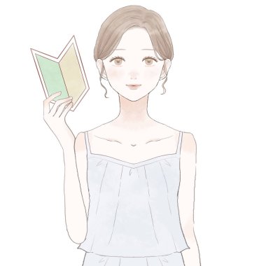 Acemi damgalı bir kadın. Cilt bakımı. Beyaz arkaplanda.