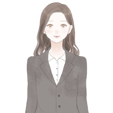 Takım elbiseli kadın. Beyaz arkaplanda.