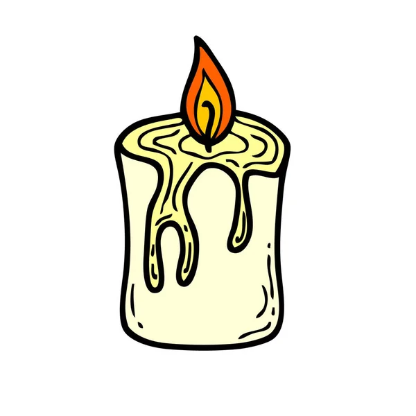 Doodle Vector Drawing Burning Candle Perfect Cards Stickers Prints Hand — Stock Vector