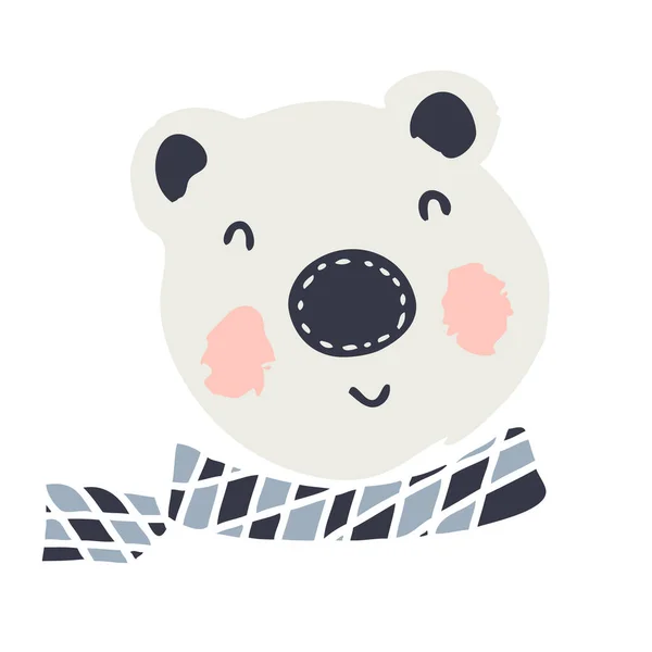 Χειμωνιάτικη Πολική Αρκούδα Καρό Μαντήλι Ιδανικό Για Shirt Ύφασμα Και — Διανυσματικό Αρχείο