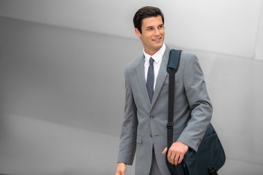 Business executive young adult successful smiling corporate working man handsome clipart