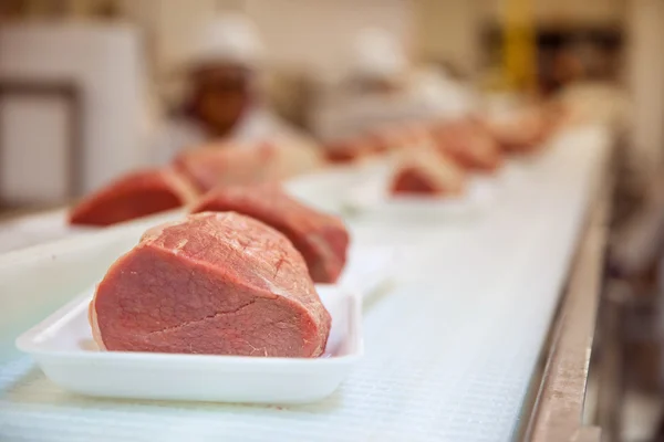 Pork beef lamb raw meat cuts butcher handling safety — Stock Photo, Image