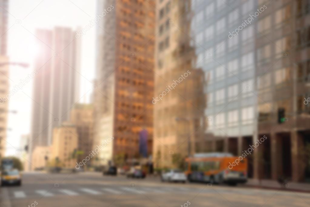 Bokeh blurred blurry background urban city business district buildings downtown