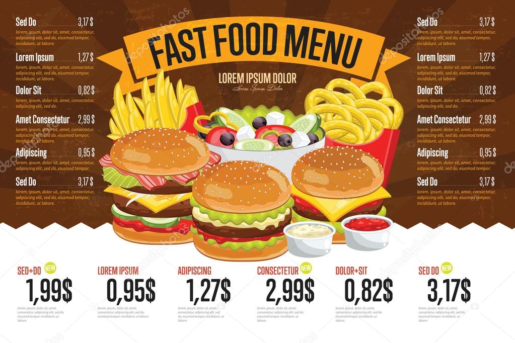 Fast Food Menu Template Stock Photo Studioworkstock 100217000