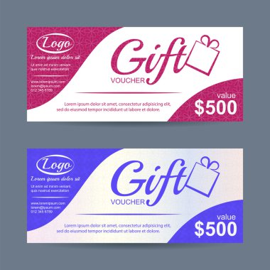 Hediye çeki vektör şablonu
