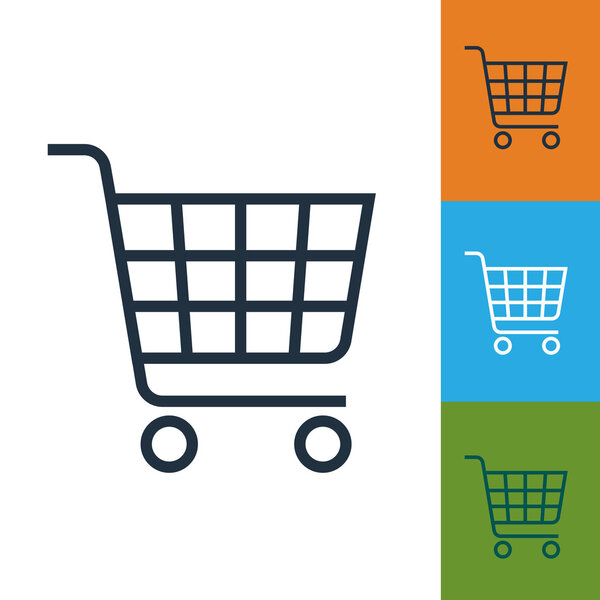 Shopping cart icon vector. Trolley isolated.