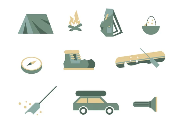 Equipos de camping símbolos . — Archivo Imágenes Vectoriales