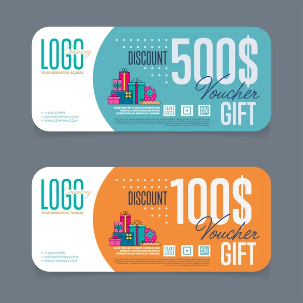 Hediye çeki vektör şablonu