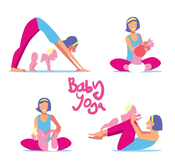 Baby yoga set — Stock vektor