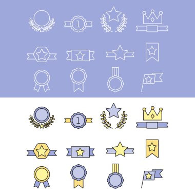 Madalya ve kazanan Icon set.