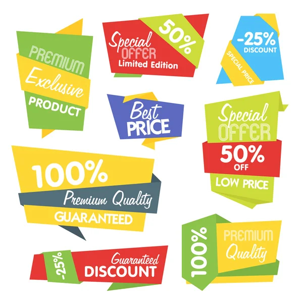 Sale tag vector isolated set — Stock Vector