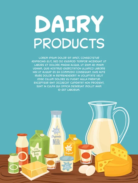 Vektor-Plakatvorlage für Milchprodukte — Stockvektor