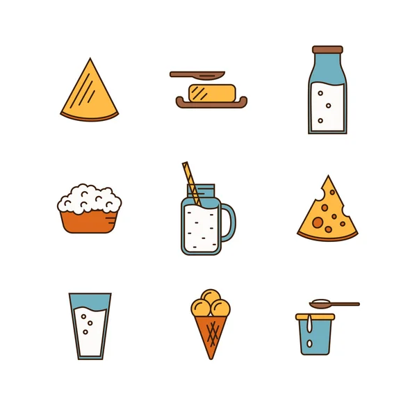 Milchprodukte-Ikone im Linienstil-Design. — Stockfoto