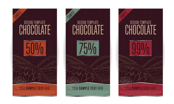 Design de embalagem de chocolate — Vetor de Stock