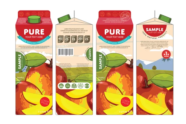 Sablon csomagolás Design mangó Juice — Stock Vector