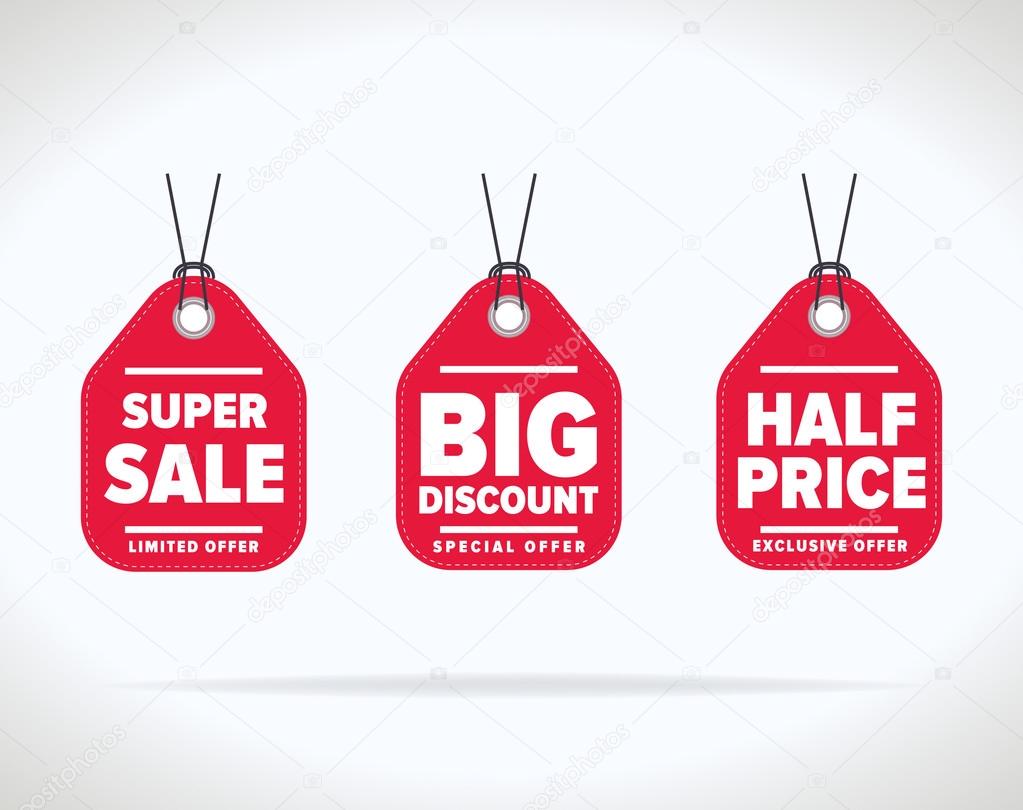 Sale tag vector isolated set