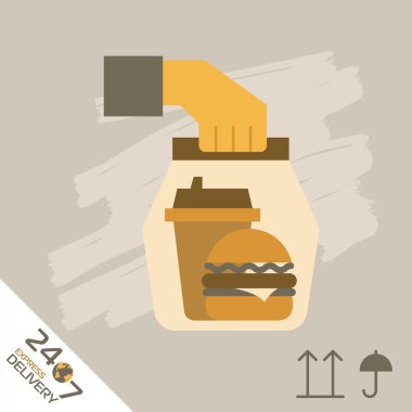 Fast Food hızlı teslim sembolleri.
