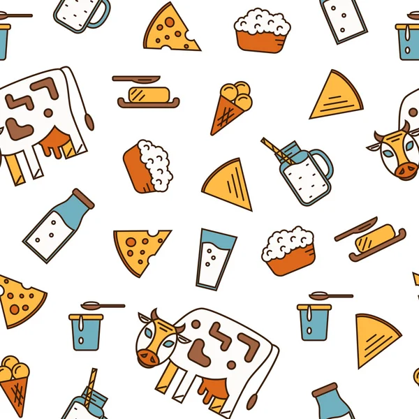 Dairy icon set in line style design. — Stock Photo, Image