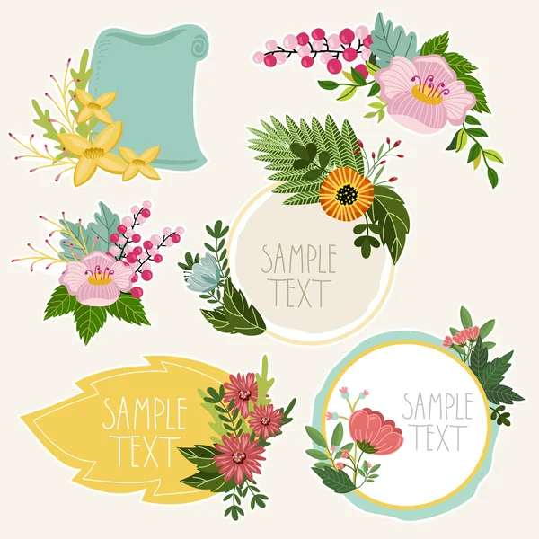 Colección de flores vectoriales — Vector de stock