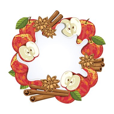 Yogurt splash isolated on apple and cinnamon