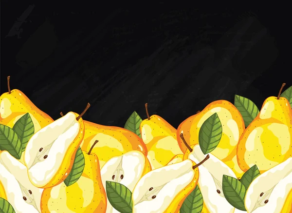 Composition des fruits de poire sur tableau, vecteur — Image vectorielle
