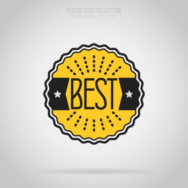 En iyi izole rozet, etiket veya etiket, vektör