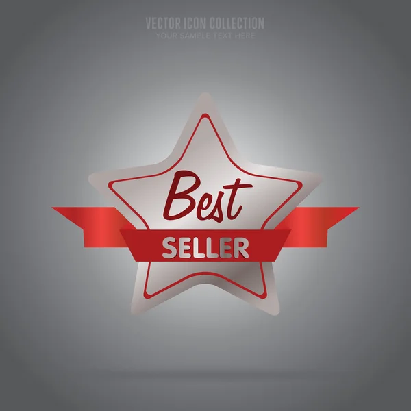 Beste verkoper geïsoleerde badge of label, vector — Stockvector
