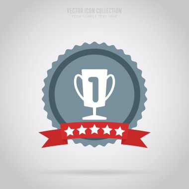 Kazanan izole madalya, etiket veya etiket, vektör