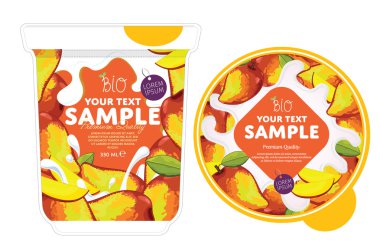 Mango Yoğurt Ambalaj Tasarım Şablonu.