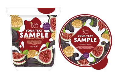 İncirli Yoğurt Ambalaj Tasarım Şablonu.