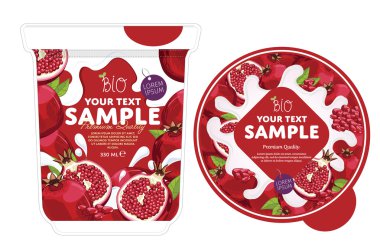 Nar Yoğurt Ambalaj Tasarım Şablonu.