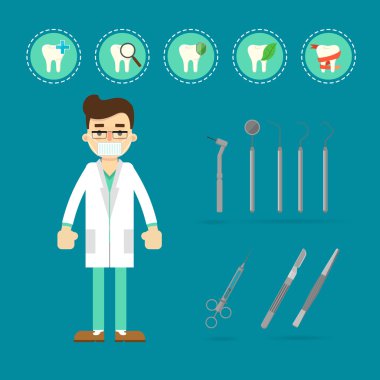Dişçi diş, vektör çizim ile