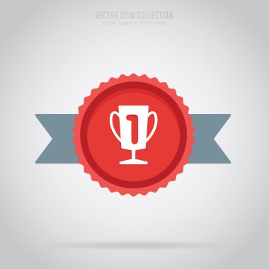 Kazanan izole madalya, etiket veya etiket, vektör