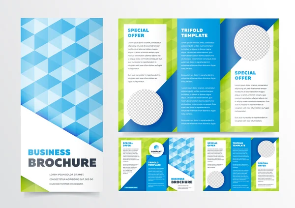 Modèle de conception de brochure d'affaires triple — Image vectorielle
