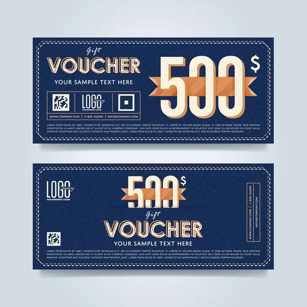 Modelo de voucher de presente, layout de vetor — Vetor de Stock