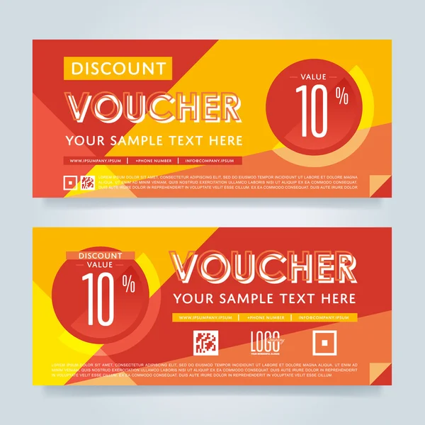 Modelo de voucher de presente, layout de vetor — Vetor de Stock