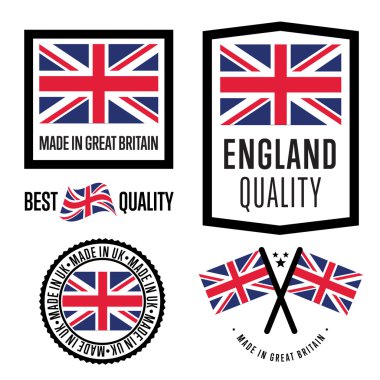 Büyük Britanya'nın etiket kümesinde yapılmış. Ulusal bayrak