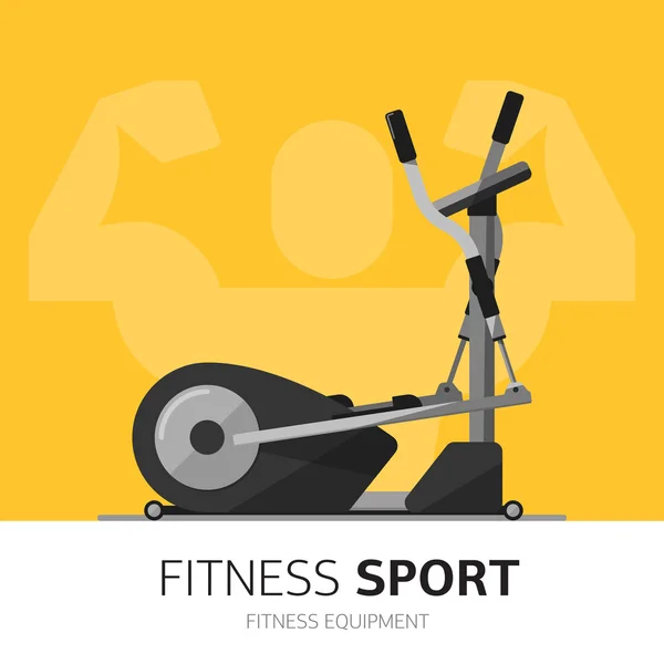 Gym apparatuur concept. Ellipsoïde pictogram. — Stockvector