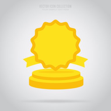 Kazanan izole rozet, etiket veya etiket, vektör