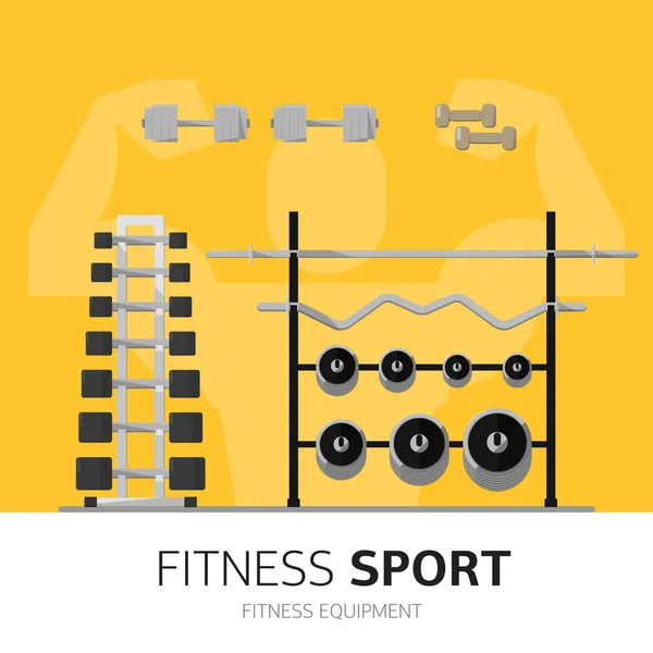 Gym equipment concept. — Stock Vector