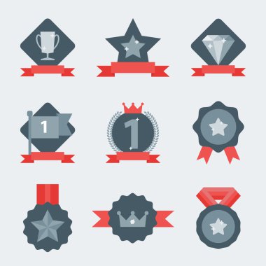 Madalya ve kazanan Icon set.