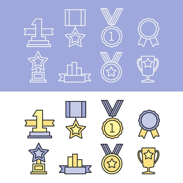 Medal and winner icon set. — Stock Photo, Image