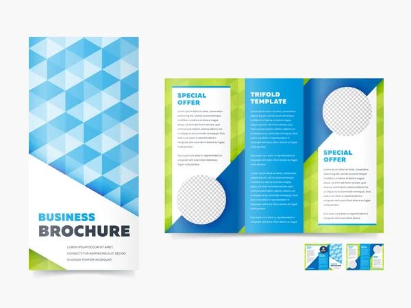 Trifold Business Brochure Design Template — Stock Vector