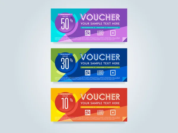 Modelo de voucher de presente, layout de vetor — Vetor de Stock