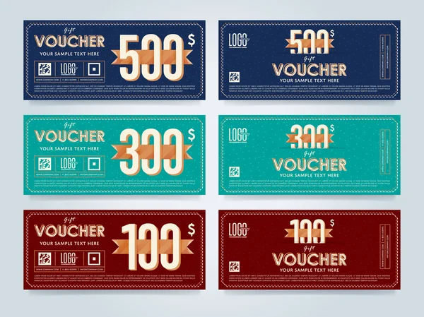 Modelo de voucher de presente, layout de vetor — Vetor de Stock