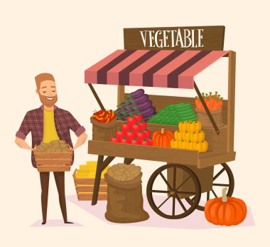 Yerel çiftçi dükkâncı.